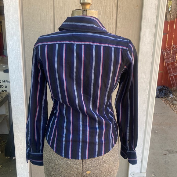 Womens faconnable striped preppy button down - Picture 3 of 5